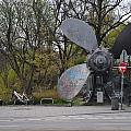 small water turbine hanging out next to the road